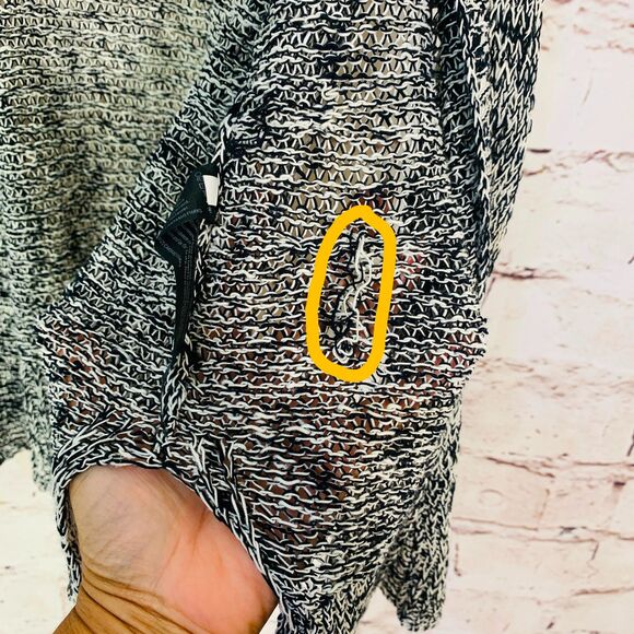 Eileen Fisher Organic Linen Cotton Blend Cardigan Vest XL Open Front Knit Black - Picture 5 of 8